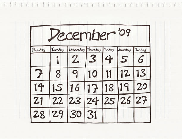kuvapankkikuvitukset aiheesta joulukuu 2000 & 9 - december 2009 calendar