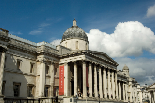 The National Portrait Gallery in Trafalgar Square London UK