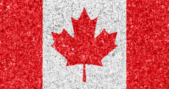 Canadian flag on cork texture.(XXXL)