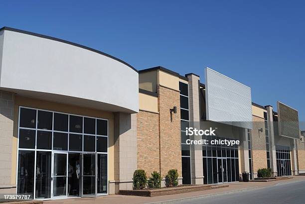 Shopping Mall Facades Stock Photo - Download Image Now - Building Exterior, Generic - Description, Generic Location