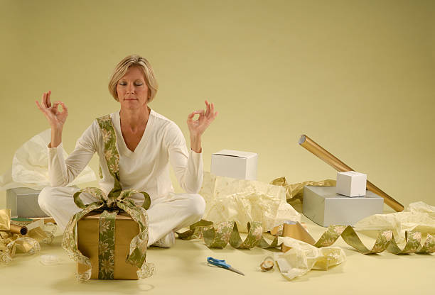 Emballages cadeaux pour les fêtes de fin d'année zen. - Photo