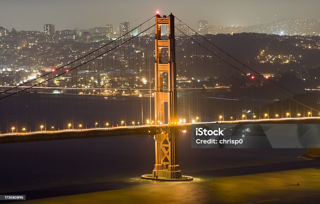 Golden Gate w San Francisco, w nocy, - Zbiór zdjęć royalty-free (Bez ludzi)