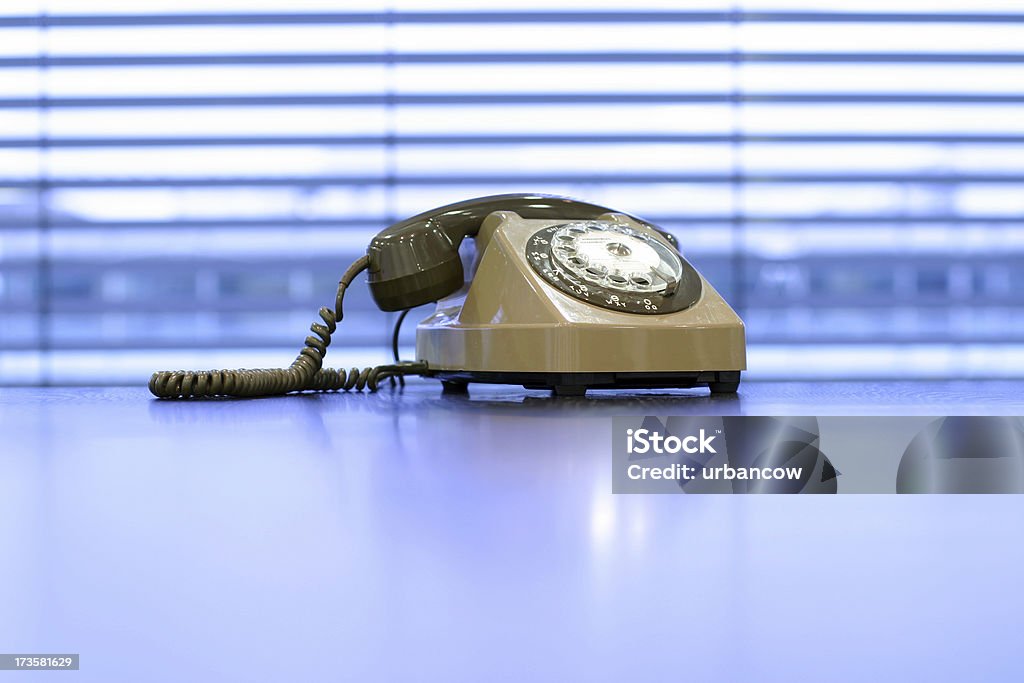 Corporate phone An old telephone in an office Black Color Stock Photo
