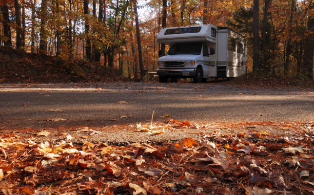 istock Motorhome in scenic campground 173581667