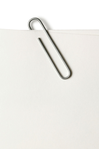 Paper clip holding notecards together