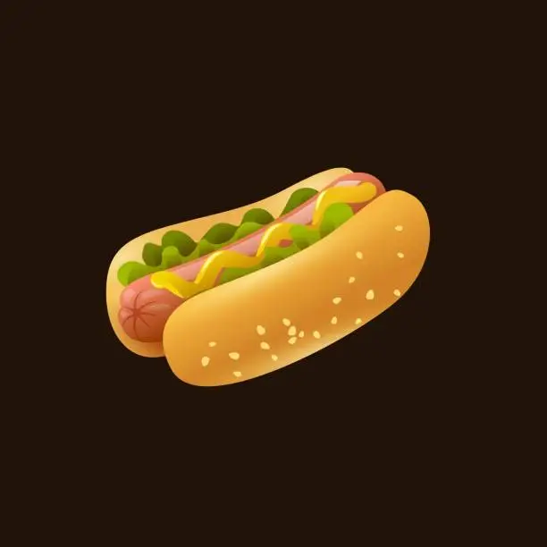 Vector illustration of Hot dog illustration