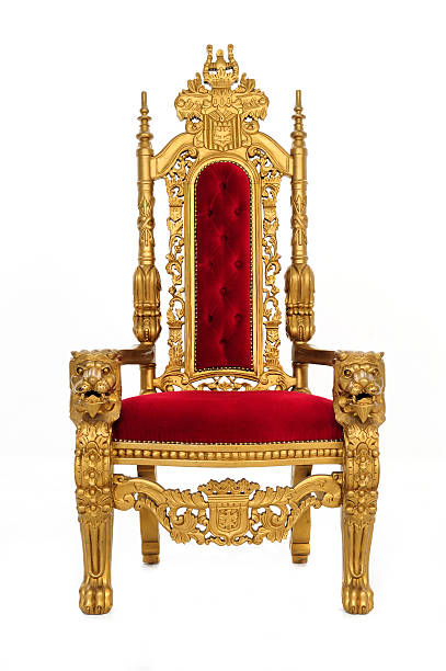 royal trono di clipping path - throne foto e immagini stock