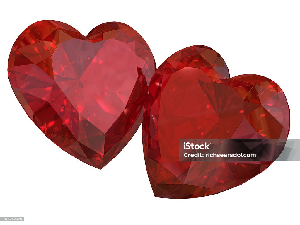 Couple Of Heart Rubies Stock Photo - Download Image Now - Heart ...