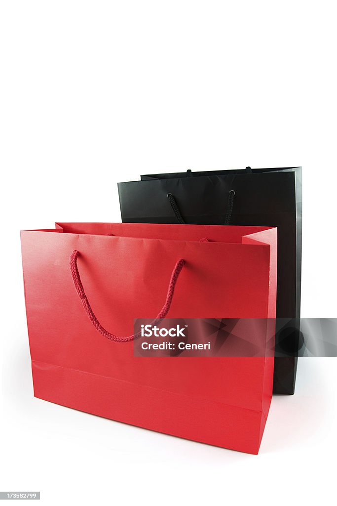 Rouge et Noir des sacs sur un arrière-plan blanc - Photo de Blanc libre de droits