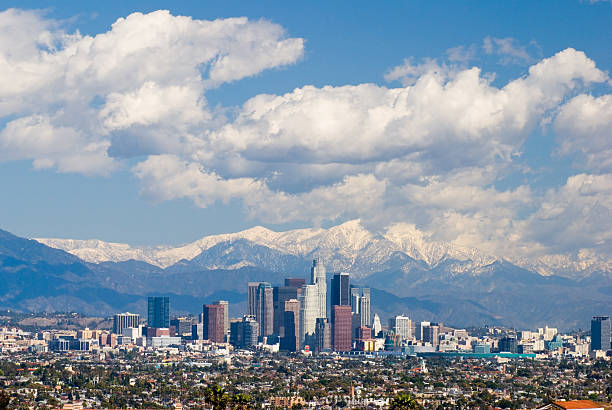 istock Los Angeles Skyline, Mountains, and Clouds 173582831