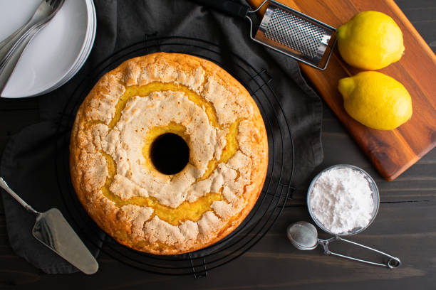 Lemon Pound Cake on a Round Wire Cooling Rack
