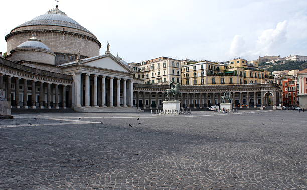 Piazza del Plebiscito in Naples, Italy  piazza plebiscito stock pictures, royalty-free photos & images