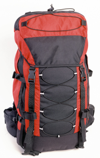 A typical 65-litre rucksack. Includes clipping path.