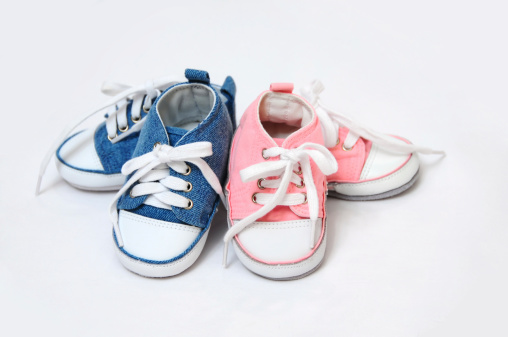 Pink and blue baby shoes arrangementMake sure to look at my other images!