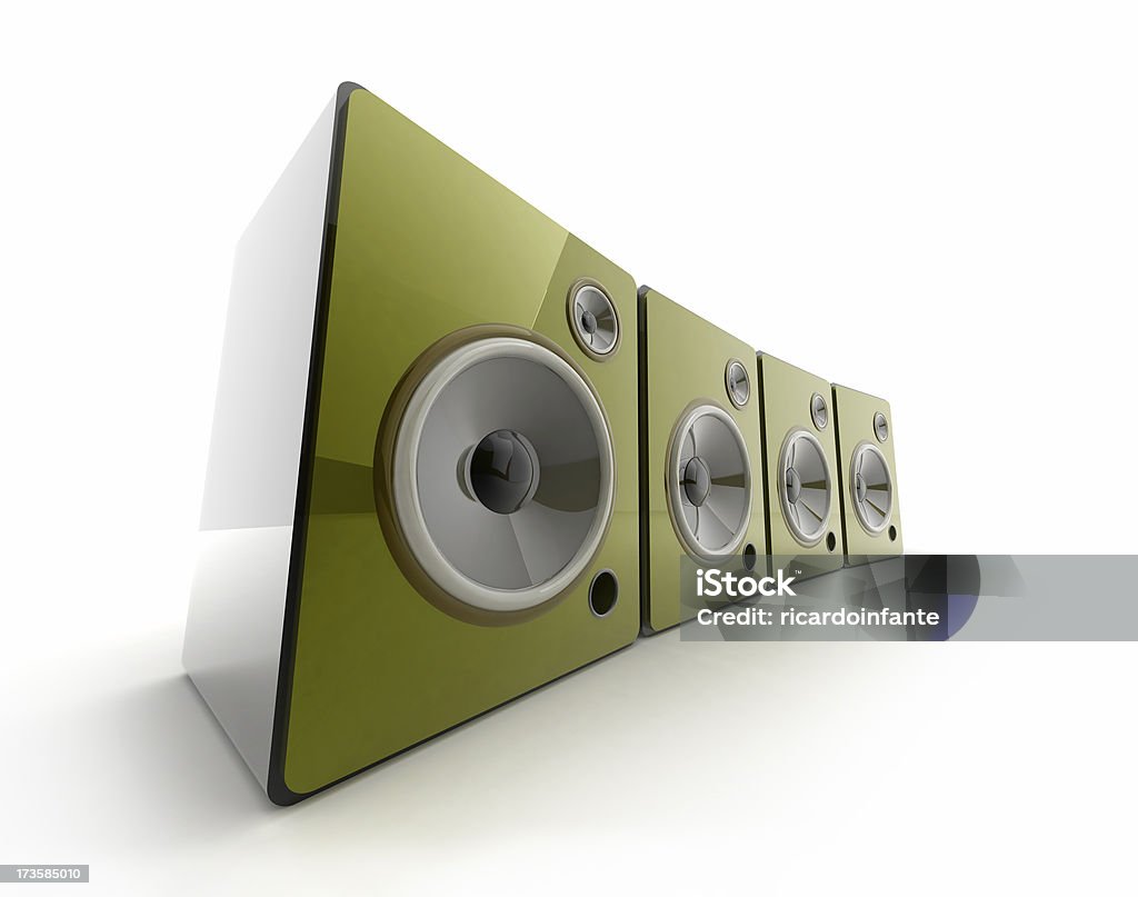 Green Speakers 3D Design Art Stock Photo