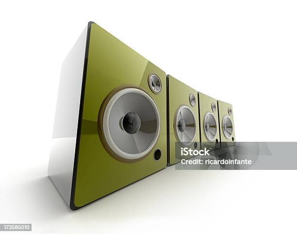 Green Speakers Stock Photo - Download Image Now - Art, Arts Culture and Entertainment, Audio Equipment