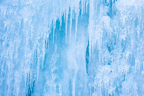 wall of icicle stock photo