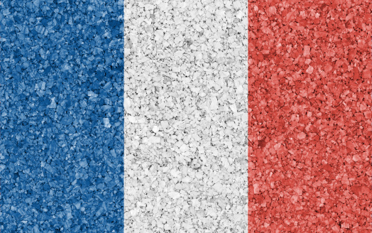French flag on cork texture.(XXXL)