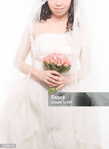 Bride With A Bundle Of Flower In Hand Stock Photo - Download Image Now - Adult, Asian and Indian Ethnicities, Beauty