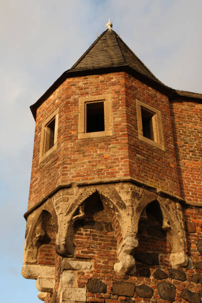 Tower in a medieval town wall stock photo