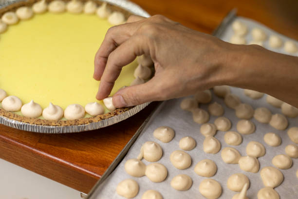 istock Vegan lemon pie garnished with meringue 1735868255