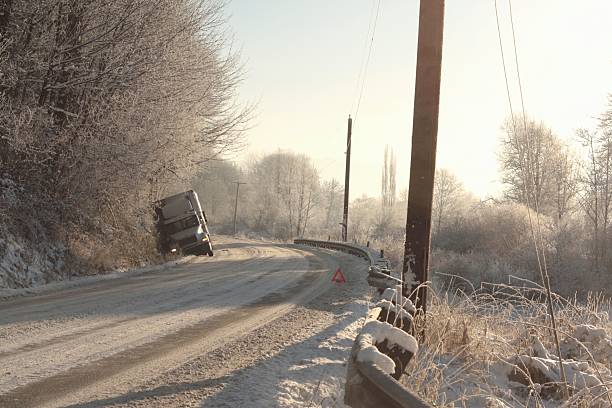 Semi In The Snowy Ditch
