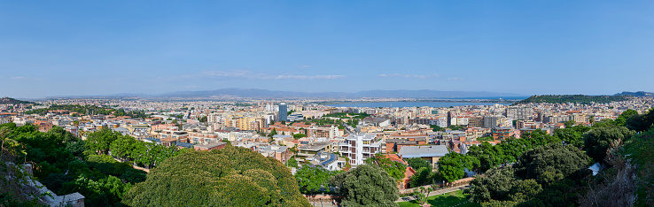 Aerial view of Cagliari, the largest city in Sardinia. Italy.