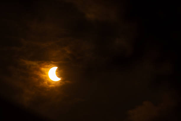 istock Ring eclipse, beautiful ring eclipse on October 14, 2023 seen from the city of Araras S.P. Brazil, partial view due to location. 1735873125