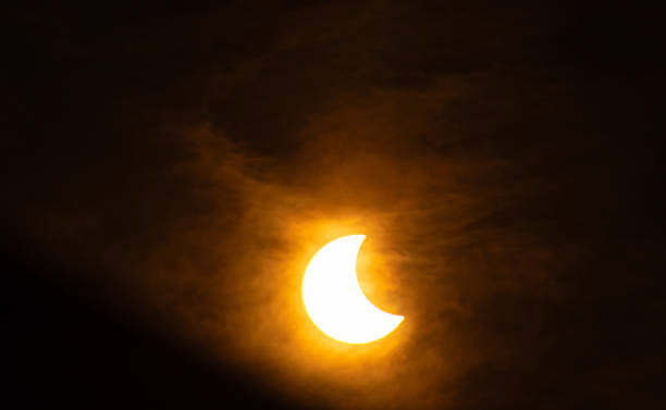 istock Ring eclipse, beautiful ring eclipse on October 14, 2023 seen from the city of Araras S.P. Brazil, partial view due to location. 1735873226
