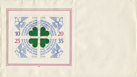 A vintage used envelope with a stamp from the German Democratic Republic (East Germany) before the fall of the Berlin wall.For more images of Hearts click below: