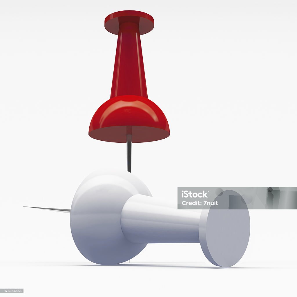 3 D rouge et blanc Punaise - Photo de Affaires libre de droits