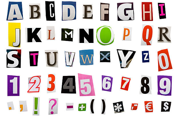 wycięcia alfabet - alphabet description number isolated zdjęcia i obrazy z banku zdjęć