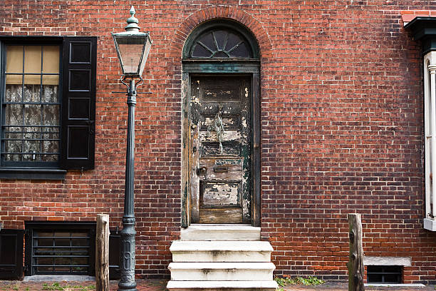 istock Old Door and House 173588081