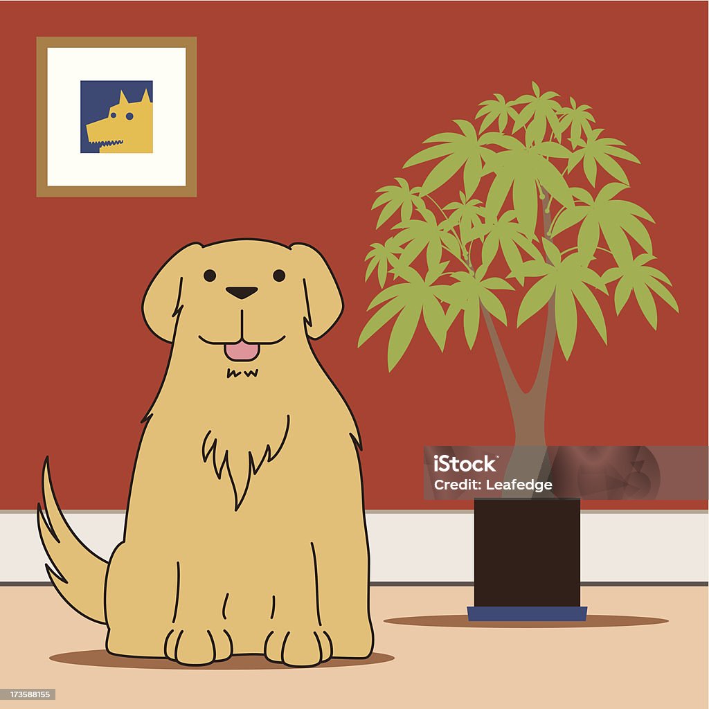 Perros (Golden Retriever) - arte vectorial de Amarillo - Color libre de derechos