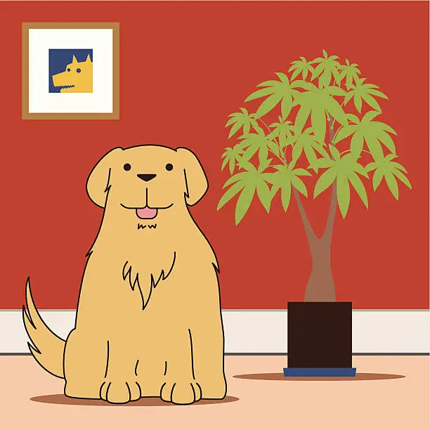 Vector illustration of Dog(Golden Retriever)