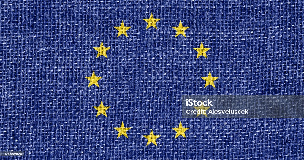 Bandera de la UE - Foto de stock de Arpillera libre de derechos