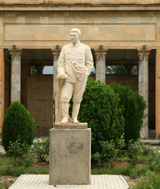 The statue of Stalin outside the museum in Gori in Georgia his birthplace.