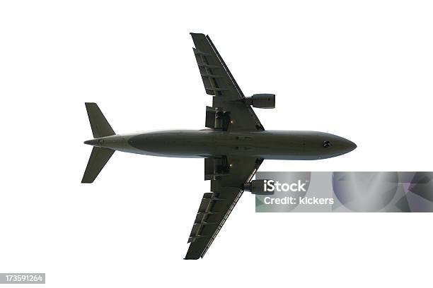 Airplane From Below Isolated Stock Photo - Download Image Now - Aerospace Industry, Air Vehicle, Airplane