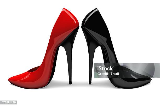 Photo libre de droit de 3 D Noir Et Rouge Chaussures banque d'images et plus d'images libres de droit de Talons hauts - Talons hauts, Couleur noire, 2000-2009