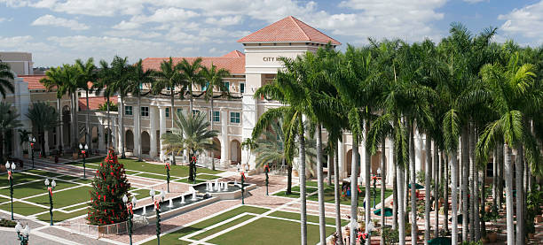 Wide-shot of Miramar City Hall on a Sunny Day stock photo