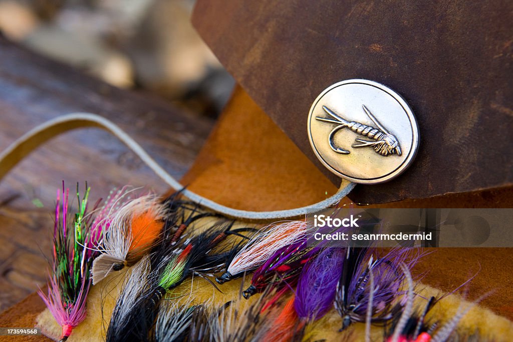 Mosca cartera de cuero - Foto de stock de Pesca con mosca libre de derechos