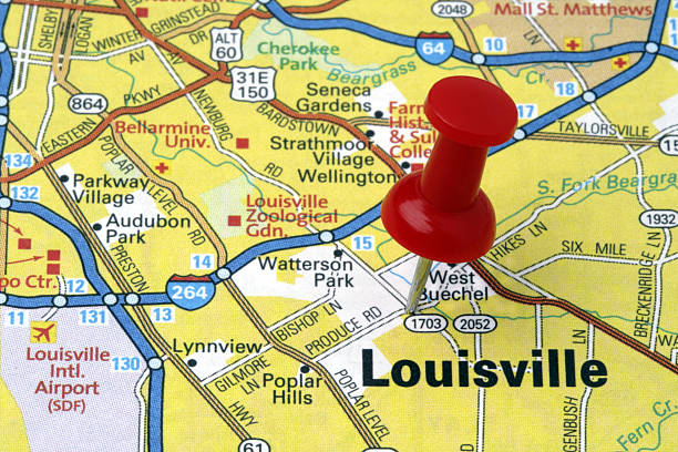 istock Louisville, Kentucky on a map. 173595052