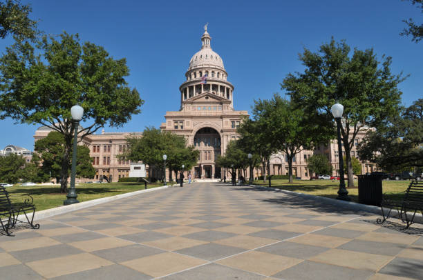 텍사스 주 의사당 - texas state flag texas dome austin texas 뉴스 사진 이미지