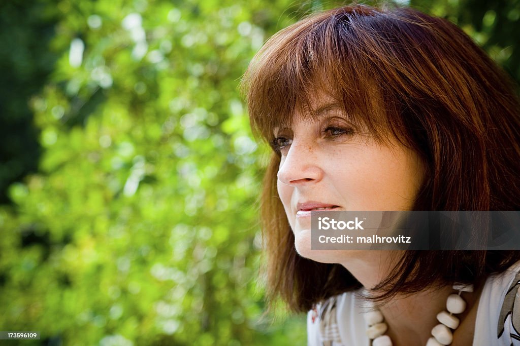 Ältere Frau optimistisch durchdachte - Lizenzfrei Menopause Stock-Foto