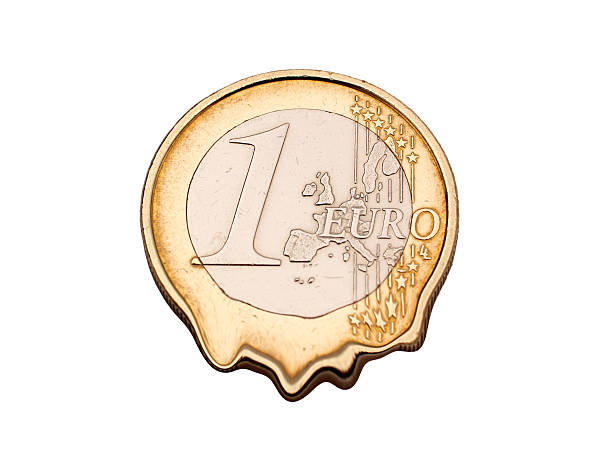 Euro Coin Melting stock photo