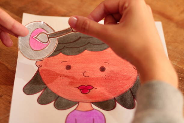 istock Person Playing with Playful Makeup Drawing on Girl 1735962377