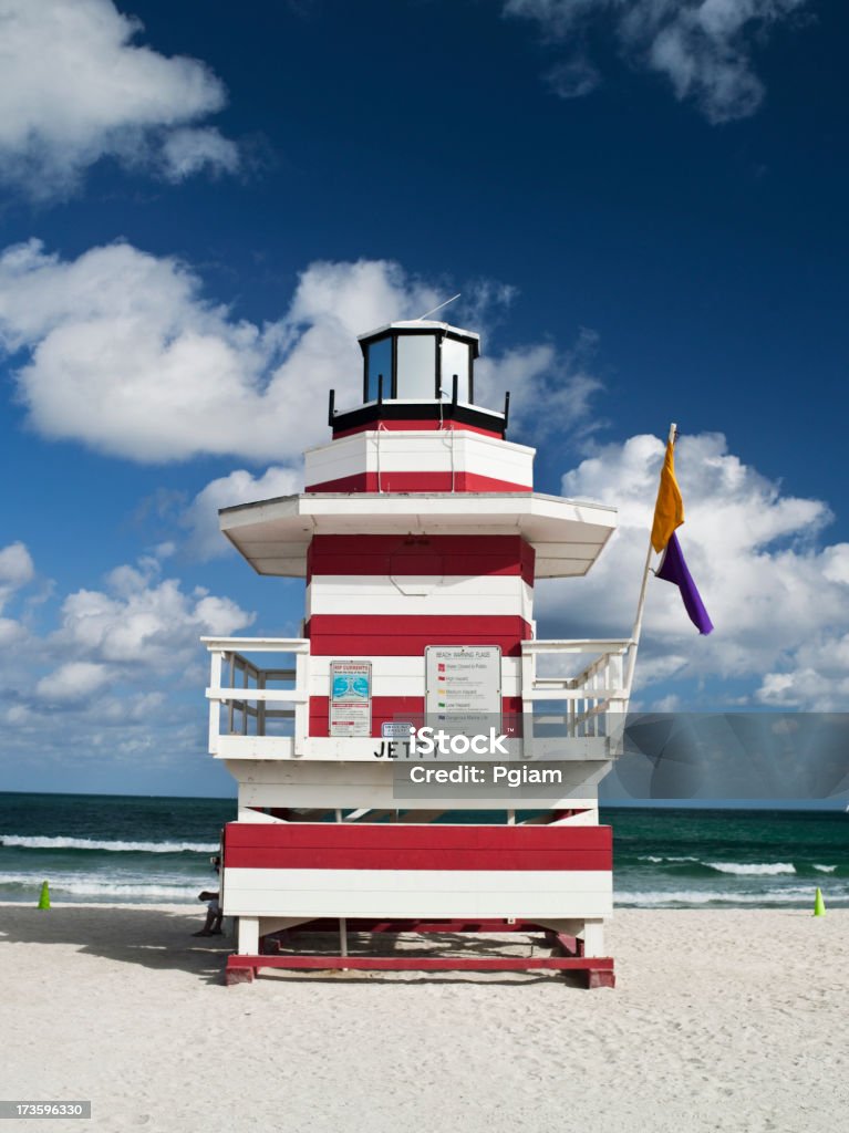 Rettungsschwimmer post auf South Beach Miami - Lizenzfrei Atlantik Stock-Foto