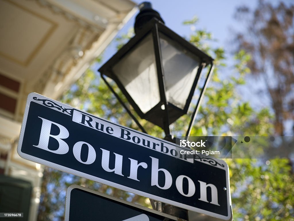 Placa de Bourbon Street em Nova Orleans - Foto de stock de Nova Orleans royalty-free