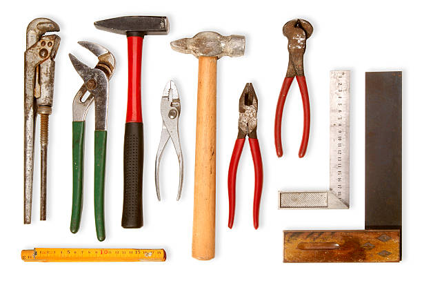 istock Tools with wooden handles and rulers 173597898