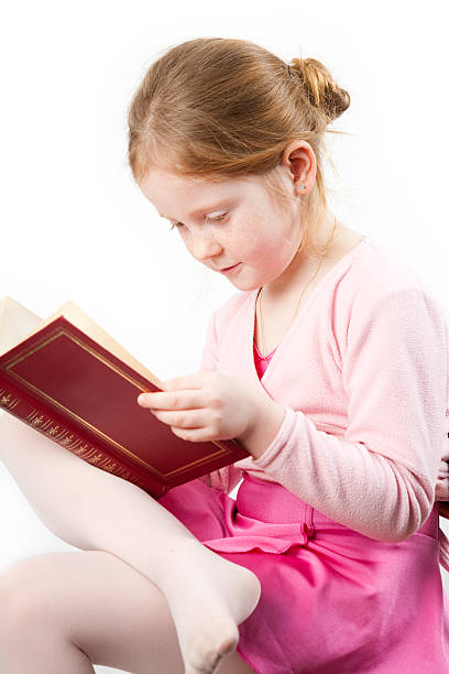 istock Little girl reading a book 173598861
